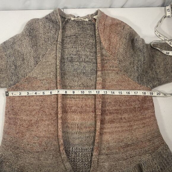 Anthropologie Knitted & Knotted Peplum Ombre Open Cardigan Sweater Size Large - Picture 9 of 10